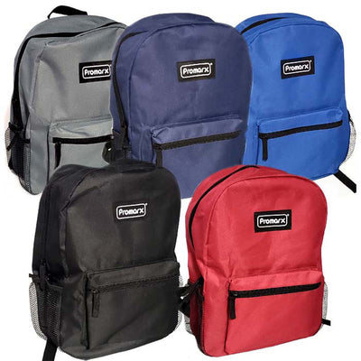 Back Pack, 15" with 2 Side Mesh Pockets, Assorted Colors, Pack of 2