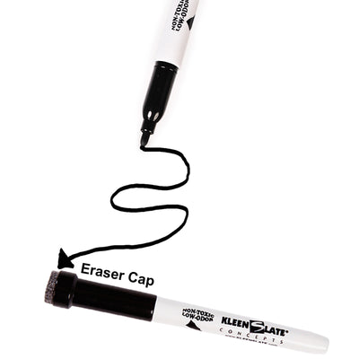 Small Dry Erase Markers with Eraser, Black, Pack of 36