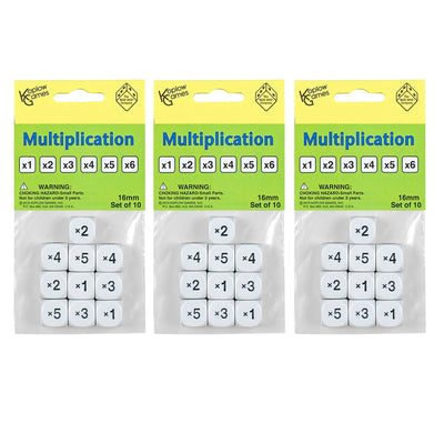 Multiplication Dice, 10 Per Pack, 3 Packs
