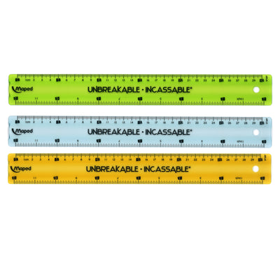 Unbreakable Ruler 12" - 30cm, Pack of 20