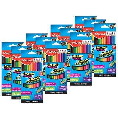 Triangular Colored Pencils, 12 Per Pack, 12 Packs