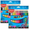 Color'Peps Triangular Colored Pencils, Assorted Colors, 48 Per Pack, 2 Packs