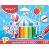 Color'Peps My First Jumbo Triangular Wax Crayons, 12 Per Pack, 6 Packs