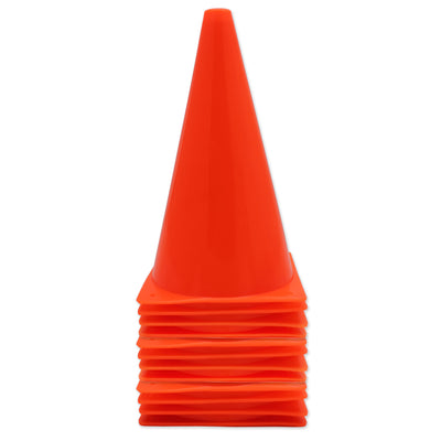 Safety Cone, 9" High With Base, Orange, Pack of 12
