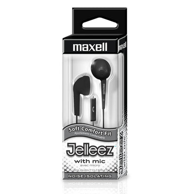 Jelleez™ Soft Earbuds with Mic, Black, Pack of 2