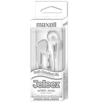 Jelleez™ Soft Earbuds with Mic, White, Pack of 2
