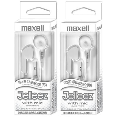 Jelleez™ Soft Earbuds with Mic, White, Pack of 2