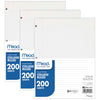 Notebook Filler Paper, College Ruled, 200 Sheets Per Pack, 3 Packs