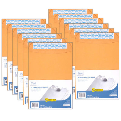 Press-It Seal-It® Envelopes, 9" x 12", 5 Per Box, 12 Boxes