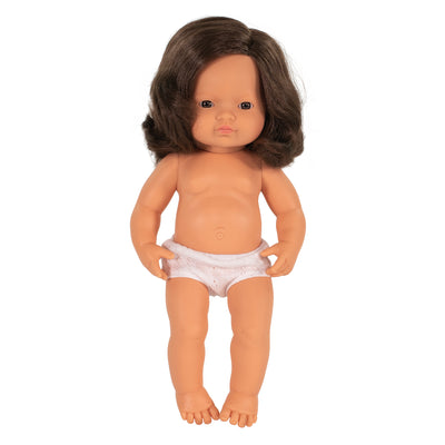 Anatomically Correct 15" Baby Doll, Caucasian Girl, Brunette