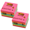 Pop-up Notes, 3" x 3", Neon, 100 Sheets-Pad, 5 Pads-Pack, 2 Packs
