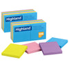 Self-Stick Removable Notes, 3" x 3", Assorted Colors, 12 Pads-Pack, 2 Packs