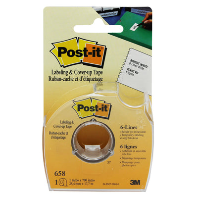 Labeling & Cover-up Tape, 1" x 700" Per Roll, 3 Rolls