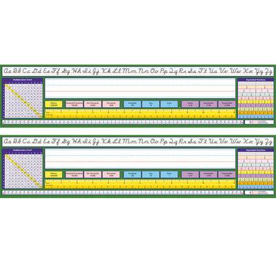 Adhesive Intermediate Contemporary Cursive Desk Plates, 17.5" x 4", 36 Per Pack, 2 Packs