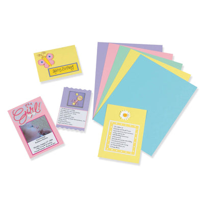 Pastel Card Stock, 5 Assorted Colors, 8-1-2" x 11", 100 Sheets