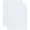 Composition Paper, White, 5-Hole Punched, Red Margin, 3-8" Ruled, 8" x 10-1-2", 500 Sheets Per Pack, 2 Packs