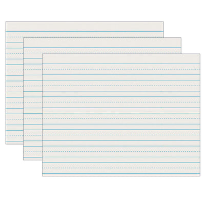 Newsprint Handwriting Paper, Skip-A-Line, Grade 2, 3-4" x 3-8" x 3-8" Ruled Long, 11" x 8-1-2", 500 Sheets Per Pack, 3 Packs