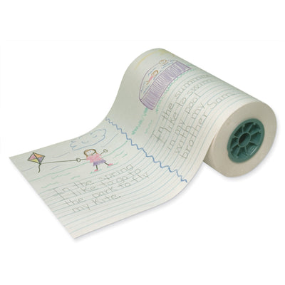 Newsprint Handwriting Paper Roll, Picture Story, 7-8" x 7-16" Ruled Long, 12" x 500'