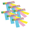 Dry Erase Sentence Strips, 3 Assorted Colors, 1-1-2" X 3-4" Ruled, 3" x 12", 30 Per Pack, 6 Packs