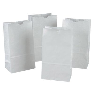 Kraft Bag, White, 6" x 3-5-8" x 11", 100 Bags