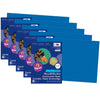 Construction Paper, Bright Blue, 12" x 18", 50 Sheets Per Pack, 5 Packs
