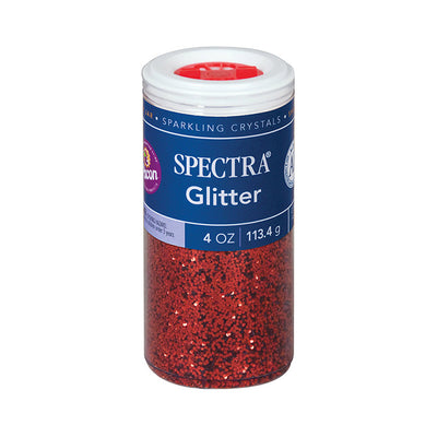 Glitter, Red, 4 oz. Per Jar, 6 Jars
