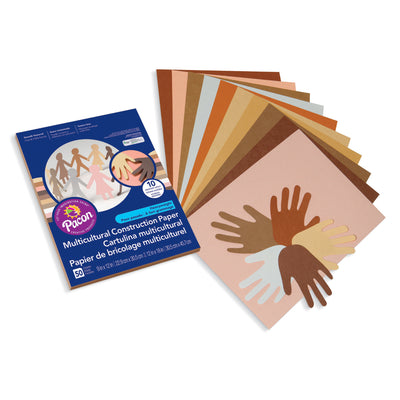 Shades of Me Construction Paper, 5 Assorted Skin Tone Colors, 12" x 18", 50 Sheets Per Pack, 5 Packs