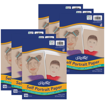 Self Portrait Paper, Light Almond, 9" x 12", 100 Sheets Per Pack, 6 Packs