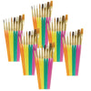 Acrylic Paint Brush Assortment, Assorted Colors & Sizes, 8 Per Pack, 6 Packs
