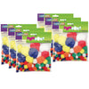 Pom Pons, Bright Hues, Assorted Sizes, 100 Per Pack, 6 Packs