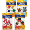 Pom Pon Animal Craft Kits, Ocean, Turtle, Flamingos, Lion & Elephant, 4 Kits