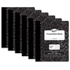 Composition Book, Black Marble, 1-5" Quadrille Ruled, 9-3-4" x 7-1-2", 100 Sheets, Pack of 6