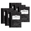 Composition Book, Black Marble, 9-32" Ruled w- Margin, 9-3-4" x 7-1-2", 100 Sheets, Pack of 6