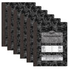 Dual Ruled Composition Book, Dark Gray Marble, 1-4" Grid & 3-8" Wide Ruled, 9-3-4" x 7-1-2", 100 Sheets, Pack of 6
