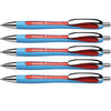 Rave Retractable Ballpoint Pen, ViscoGlide Ink, 1.4 mm, Red, Pack of 5