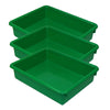 Stowaway® 3" Letter Tray no Lid, Green, Pack of 3