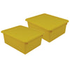 Stowaway® 5" Letter Box with Lid, Yellow, Pack of 2