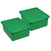 Stowaway® 5" Letter Box with Lid, Green, Pack of 2