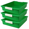 Tattle® Tray with Label Holder, 6 QT, Green, Pack of 3
