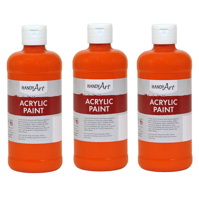 Acrylic Paint 16 oz, Chrome Orange, Pack of 3