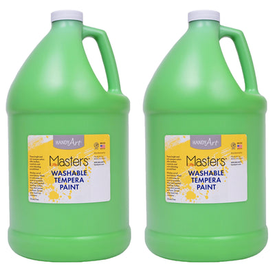 Little Masters® Washable Tempera Paint, Light Green, Gallon, Pack of 2