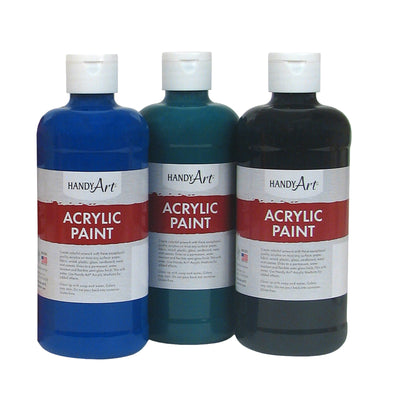 Acrylic Paint, Assorted Colors, 16 oz, Set of 6