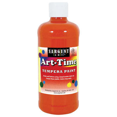 Art-Time® Tempera Paint, Orange, 16 oz., Pack of 12