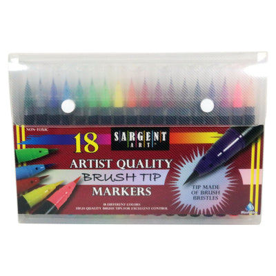Artist Brush Tip Markers, Pack of 18