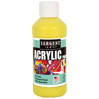 Acrylic Paint, 8 oz., Yellow, Pack of 6