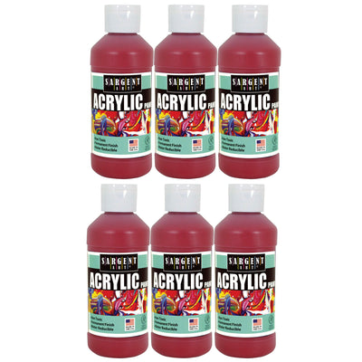 Acrylic Paint, 8 oz., Red, Pack of 6