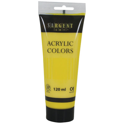 Acrylic Paint Tube, 120 ml, Yellow-Primary Yellow, Pack of 6