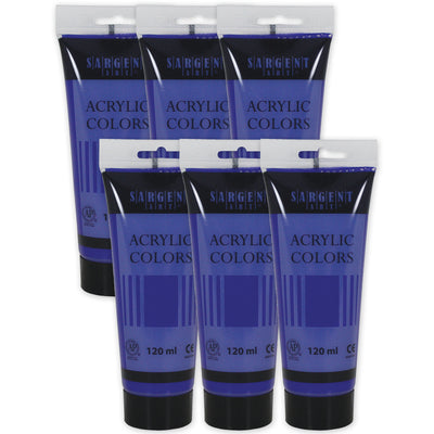 Acrylic Paint Tube, 120 ml, Dark Cobalt Violet, Pack of 6