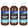 Acrylic Pouring Paint, 8 oz, Burnt Umber, Pack of 3