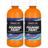 Acrylic Pouring Paint, 16 oz, Orange, Pack of 2